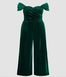 Cider Green Velvet Jumpsuit NWT